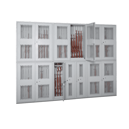 Swing-Gate Rack w/Stackable Locker